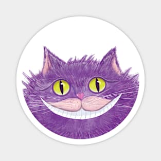 Smiling Cheshire Cat: Alice in Wonderland inspired Illustration Magnet